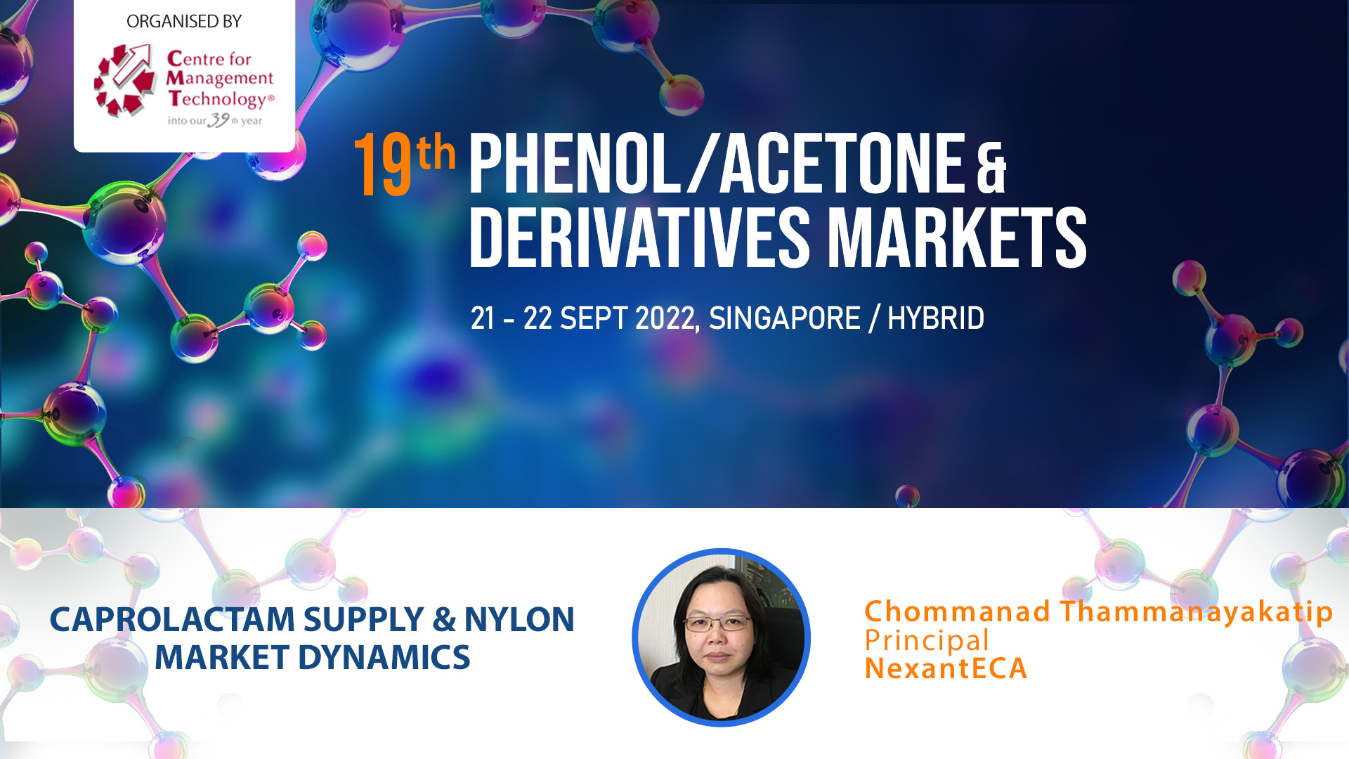 19th Phenol/Acetone & Derivative Hybrid conference, 21-22 Sept 2022, Singapore