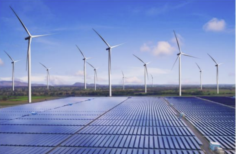 Mega-scale renewable hydrogen tied to mega-scale wind and solar farms