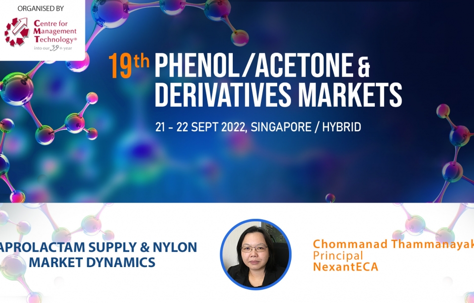 19th Phenol/Acetone & Derivative Hybrid conference, 21-22 Sept 2022, Singapore
