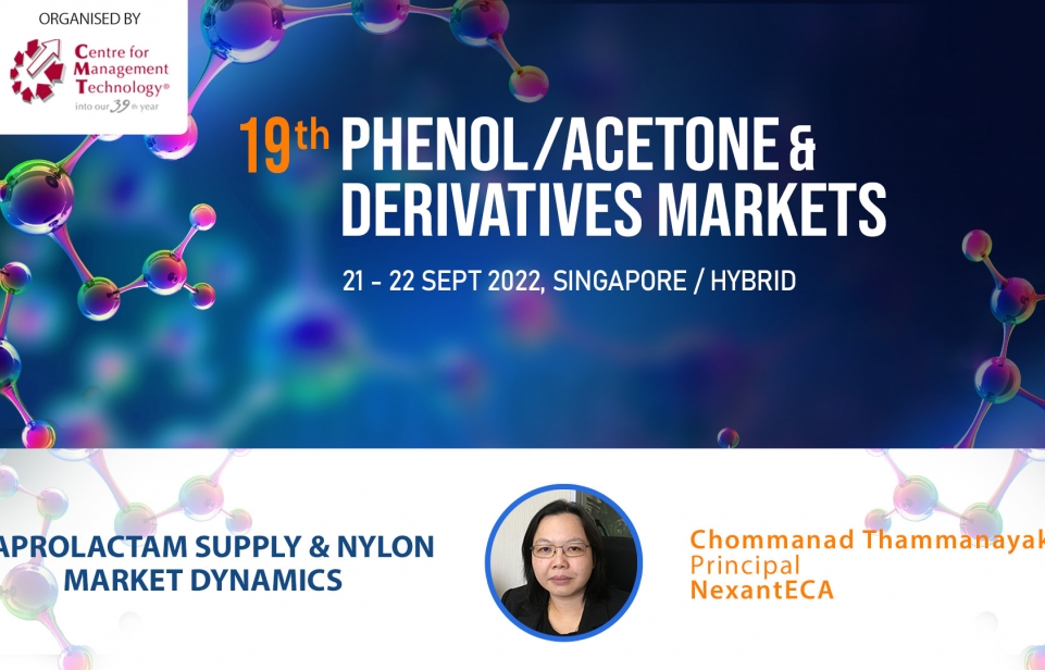 19th Phenol/Acetone & Derivative Hybrid conference, 21-22 Sept 2022, Singapore