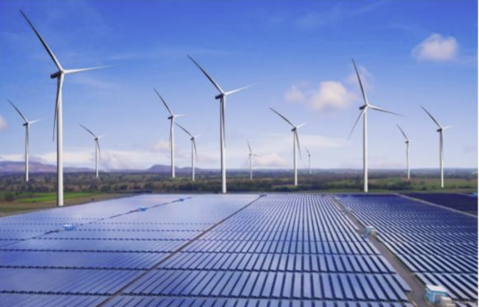 Mega-scale renewable hydrogen tied to mega-scale wind and solar farms
